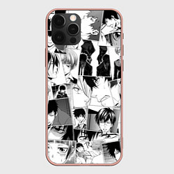 Чехол для iPhone 12 Pro Max Psycho Pass pattern, цвет: 3D-светло-розовый