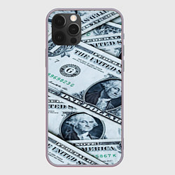 Чехол для iPhone 12 Pro Max Доллары с Вашингтоном, цвет: 3D-серый