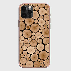 Чехол для iPhone 12 Pro Max Спил дерева, цвет: 3D-светло-розовый