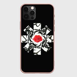 Чехол для iPhone 12 Pro Max RHCP Logo Red Rose, цвет: 3D-светло-розовый