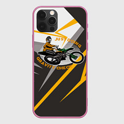 Чехол для iPhone 12 Pro Max Мотокросс Экстрим, цвет: 3D-малиновый