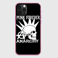 Чехол для iPhone 12 Pro Max PUNK FOREVER ANARCHY, цвет: 3D-малиновый