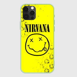 Чехол для iPhone 12 Pro Max NIRVANA лого, цвет: 3D-салатовый