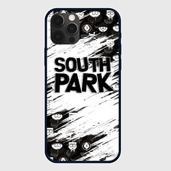 Чехол для iPhone 12 Pro Max Южный парк - персонажи и логотип South Park, цвет: 3D-черный