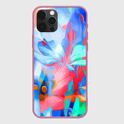 Чехол для iPhone 12 Pro Max Fashion floral pattern, цвет: 3D-малиновый