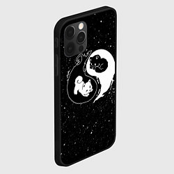 Чехол для iPhone 12 Pro Max Инь Янь - котенок и щенок, цвет: 3D-черный — фото 2