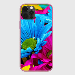 Чехол для iPhone 12 Pro Max Ромашки Pattern, цвет: 3D-малиновый