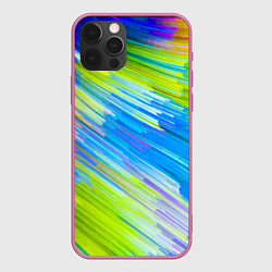 Чехол для iPhone 12 Pro Max Color vanguard pattern Raster, цвет: 3D-малиновый