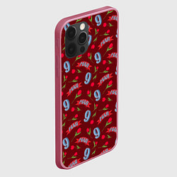 Чехол для iPhone 12 Pro Max 9 мая, красная лента и тюльпаны, цвет: 3D-малиновый — фото 2