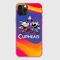 Чехол для iPhone 12 Pro Max Веселые чашечки - Cuphead, цвет: 3D-малиновый