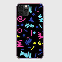 Чехол для iPhone 12 Pro Max Neon color pattern Fashion 2032, цвет: 3D-серый
