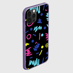 Чехол для iPhone 12 Pro Max Neon color pattern Fashion 2032, цвет: 3D-серый — фото 2