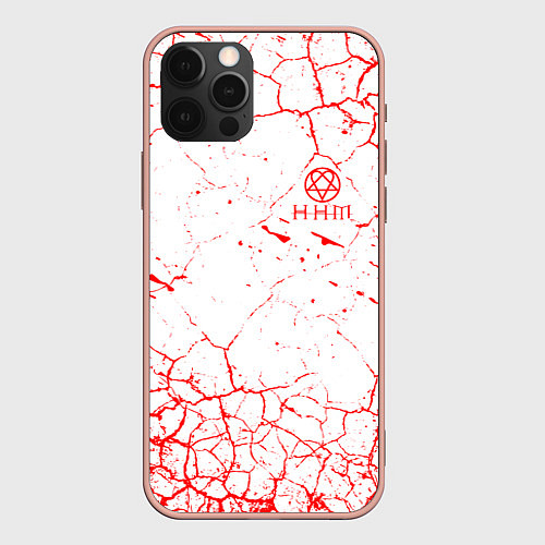 Чехол iPhone 12 Pro Max HIM Трещины / 3D-Светло-розовый – фото 1