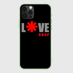 Чехол для iPhone 12 Pro Max Love RHCP Red Hot Chili Peppers, цвет: 3D-салатовый