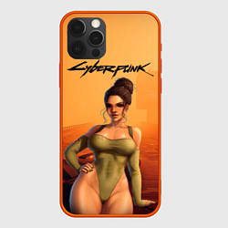 Чехол для iPhone 12 Pro Max Cyberpunk 2077 Панам арт, цвет: 3D-красный