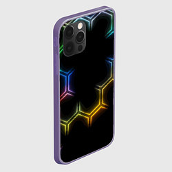 Чехол для iPhone 12 Pro Max Геометрический узор Neon, цвет: 3D-серый — фото 2