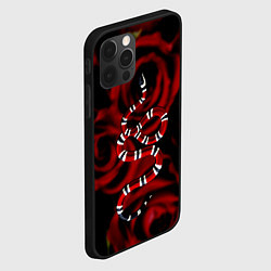 Чехол для iPhone 12 Pro Max Змея в Цветах Розы Snake Rose, цвет: 3D-черный — фото 2