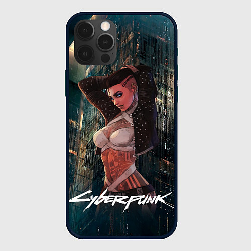 Чехол iPhone 12 Pro Max VI ВИ CYBERPUNK2077 / 3D-Черный – фото 1