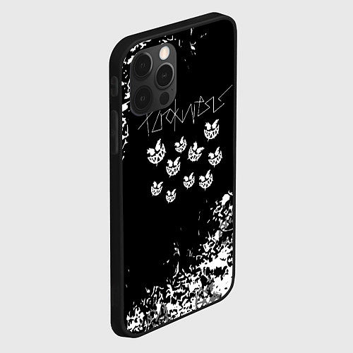 Чехол iPhone 12 Pro Max Пирокинезис - Pyrokinesis Белые брызги / 3D-Черный – фото 2