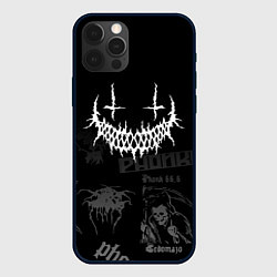 Чехол для iPhone 12 Pro Max Злая улыбка демона ФОНК паттерн, цвет: 3D-черный