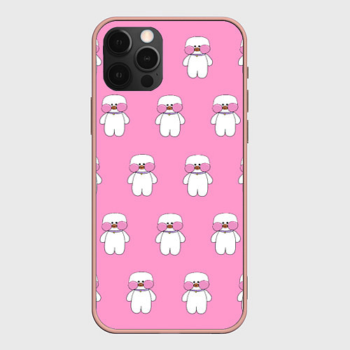 Чехол iPhone 12 Pro Max ЛАЛАФАНФАН на розовом фоне / 3D-Светло-розовый – фото 1