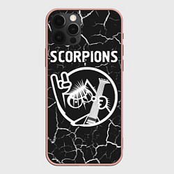 Чехол для iPhone 12 Pro Max Scorpions КОТ Трещины, цвет: 3D-светло-розовый