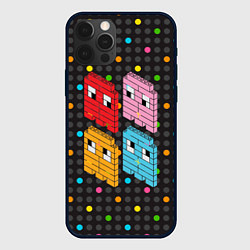 Чехол для iPhone 12 Pro Max Pac-man пиксели, цвет: 3D-черный