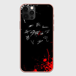 Чехол для iPhone 12 Pro Max Stray kids Автографы, цвет: 3D-светло-розовый