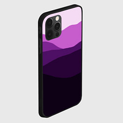 Чехол для iPhone 12 Pro Max Фиолетовый градиент горы абстракция, цвет: 3D-черный — фото 2