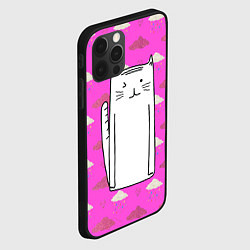 Чехол для iPhone 12 Pro Max Длинный белый кот, цвет: 3D-черный — фото 2