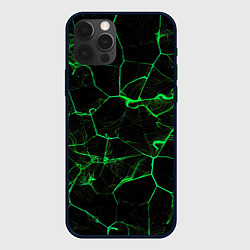 Чехол для iPhone 12 Pro Max Абстракция - Черно-зеленый фон - дым, цвет: 3D-черный