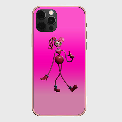 Чехол iPhone 12 Pro Max POPPY PLAYTIME МАМА ДЛИННЫЕ НОГИ / 3D-Светло-розовый – фото 1