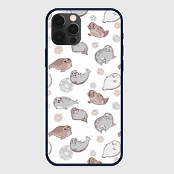 Чехол для iPhone 12 Pro Max Милые тюлени, цвет: 3D-черный
