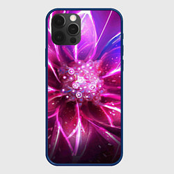 Чехол для iPhone 12 Pro Max Неоновый Цветок Neon Flower, цвет: 3D-тёмно-синий