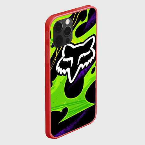 Чехол iPhone 12 Pro Max FOX - MOTOCROSS / 3D-Красный – фото 2