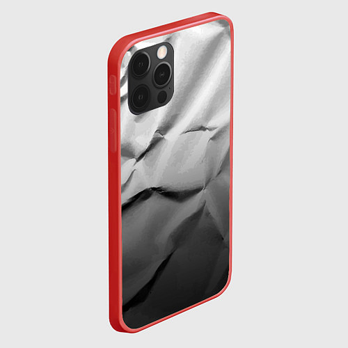 Чехол iPhone 12 Pro Max Мятая бумага Текстура Crumpled Paper Texture / 3D-Красный – фото 2