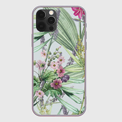 Чехол для iPhone 12 Pro Max Цветы Солнечная Коса, цвет: 3D-серый
