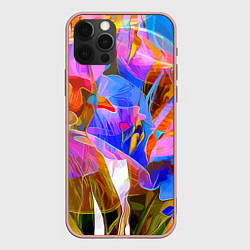 Чехол для iPhone 12 Pro Max Красочный цветочный паттерн Лето Colorful floral p, цвет: 3D-светло-розовый