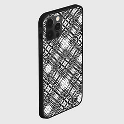 Чехол для iPhone 12 Pro Max Черно-белый геометрический узор в клетку, цвет: 3D-черный — фото 2