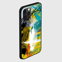 Чехол для iPhone 12 Pro Max Абстрактные мазки цветной краской strokes of paint, цвет: 3D-черный — фото 2