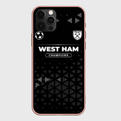 Чехол для iPhone 12 Pro Max West Ham Champions Uniform, цвет: 3D-светло-розовый