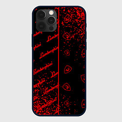 Чехол для iPhone 12 Pro Max LAMBORGHINI Арт Паттерны, цвет: 3D-черный