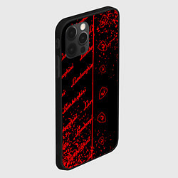Чехол для iPhone 12 Pro Max LAMBORGHINI Арт Паттерны, цвет: 3D-черный — фото 2