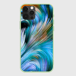 Чехол для iPhone 12 Pro Max Абстрактная красочная композиция Полосы Abstract c, цвет: 3D-салатовый