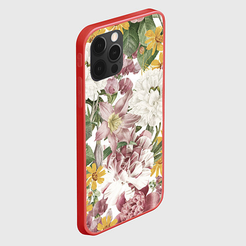 Чехол iPhone 12 Pro Max Цветы Летний Свадебный Букет / 3D-Красный – фото 2