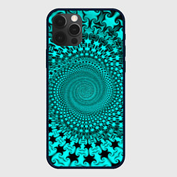 Чехол для iPhone 12 Pro Max NEON FRACTAL PATTERN, цвет: 3D-черный