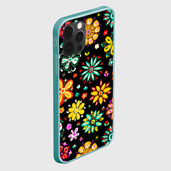 Чехол для iPhone 12 Pro Max MULTICOLORED FLOWERS, цвет: 3D-мятный — фото 2