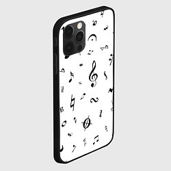 Чехол для iPhone 12 Pro Max Нотные Знаки Черные на Белом, цвет: 3D-черный — фото 2