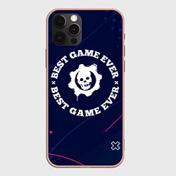 Чехол для iPhone 12 Pro Max Символ Gears of War и надпись Best Game Ever, цвет: 3D-светло-розовый