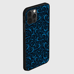 Чехол для iPhone 12 Pro Max Синие розы-цветочный узор, цвет: 3D-черный — фото 2